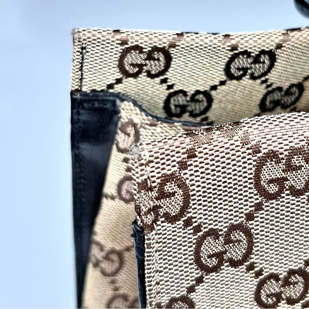 Gucci GG Monogram Canvas Bamboo Hand Bag - Picture 8 of 12